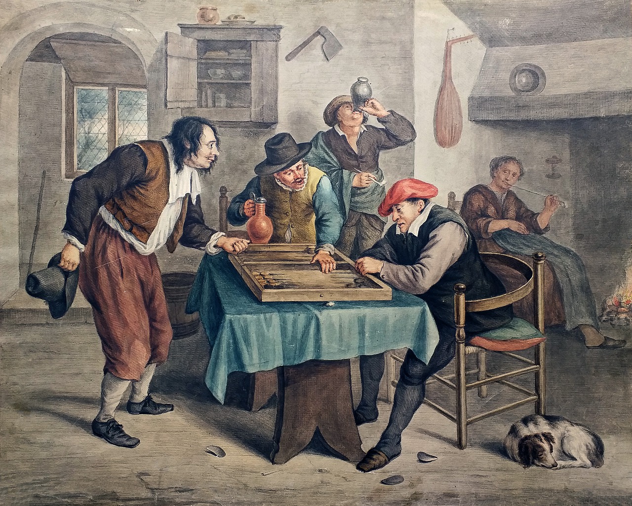 Tavern Men Painting Board Games  - Victoria_Borodinova / Pixabay