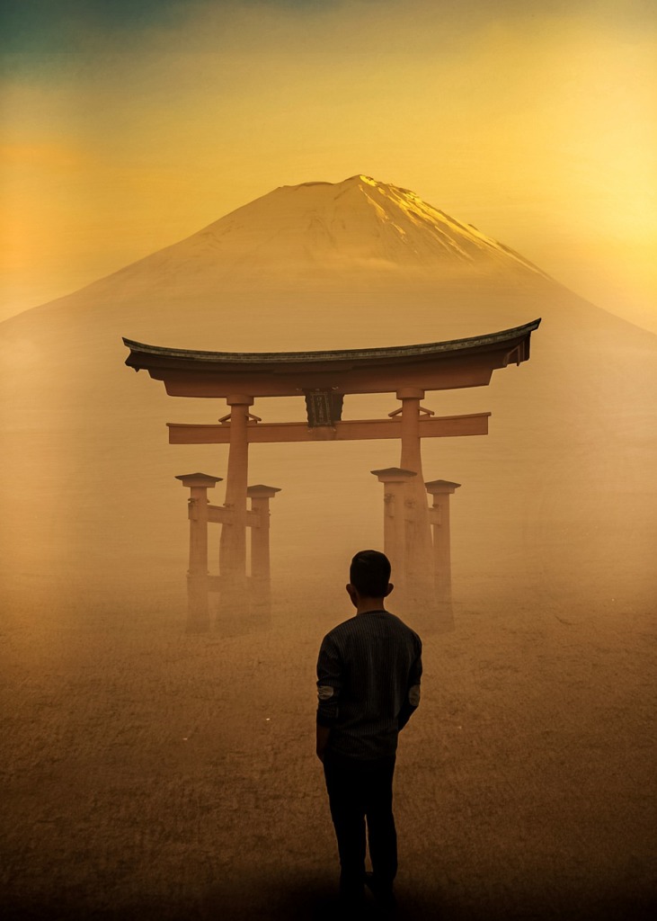 Torii Shrine Man Asia  - Themisphotographer / Pixabay