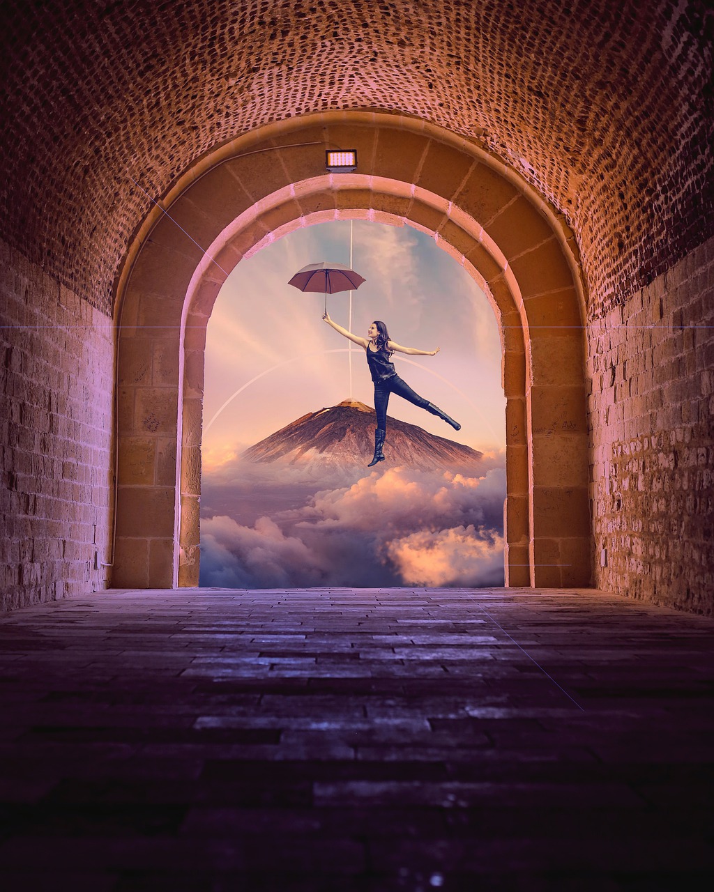 Tunnel Girl Photo Manipulation  - mdsarfraz / Pixabay