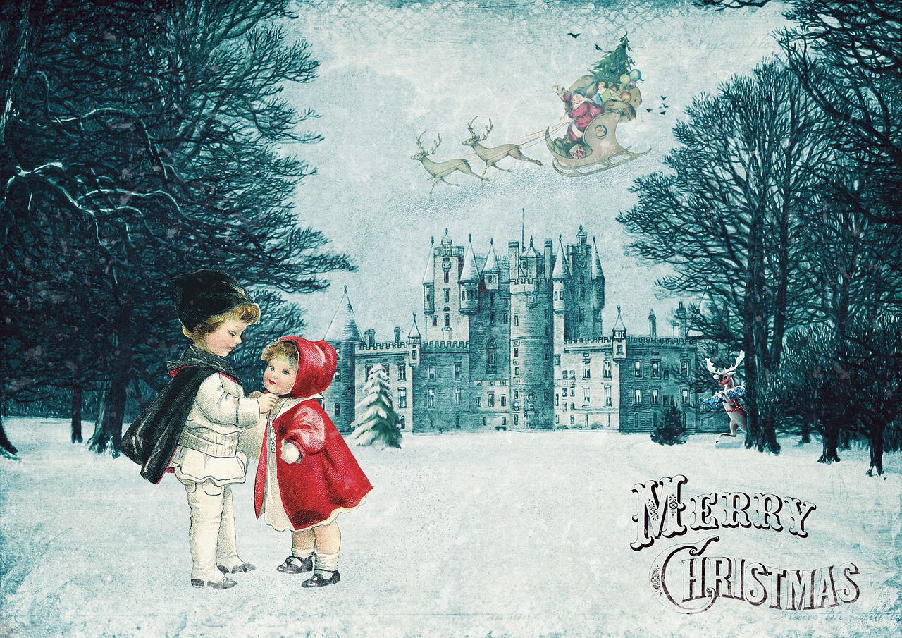 Vintage Christmas Children Slide  - DarkmoonArt_de / Pixabay
