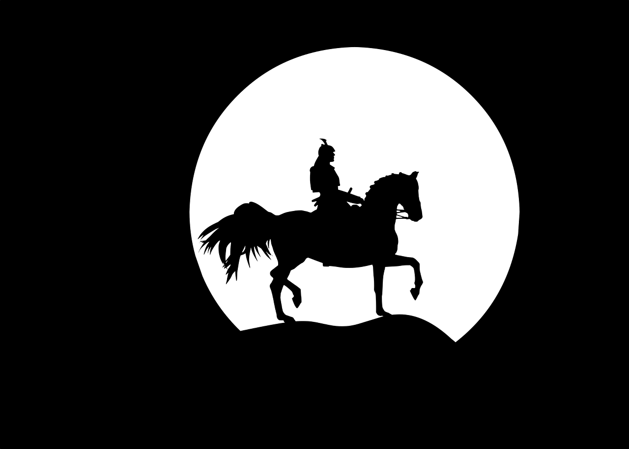 Warrior Horse Night Moon - mohamed_hassan / Pixabay