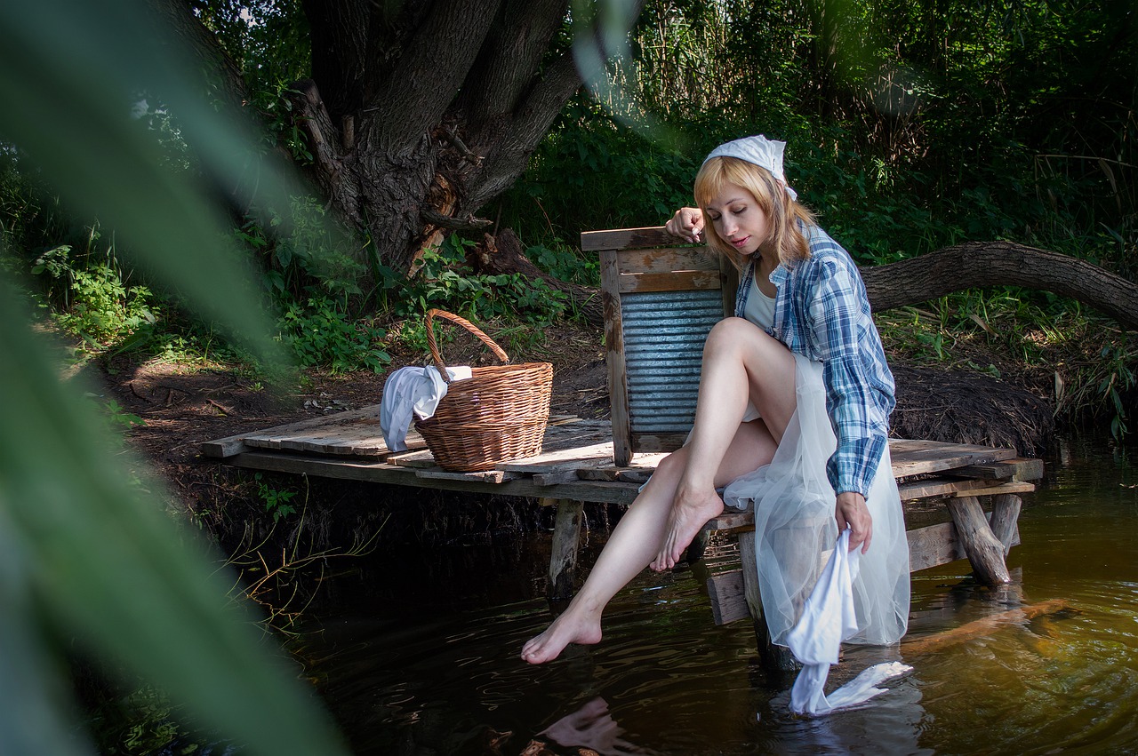 Washing Young Woman Laundress  - Vic_B / Pixabay