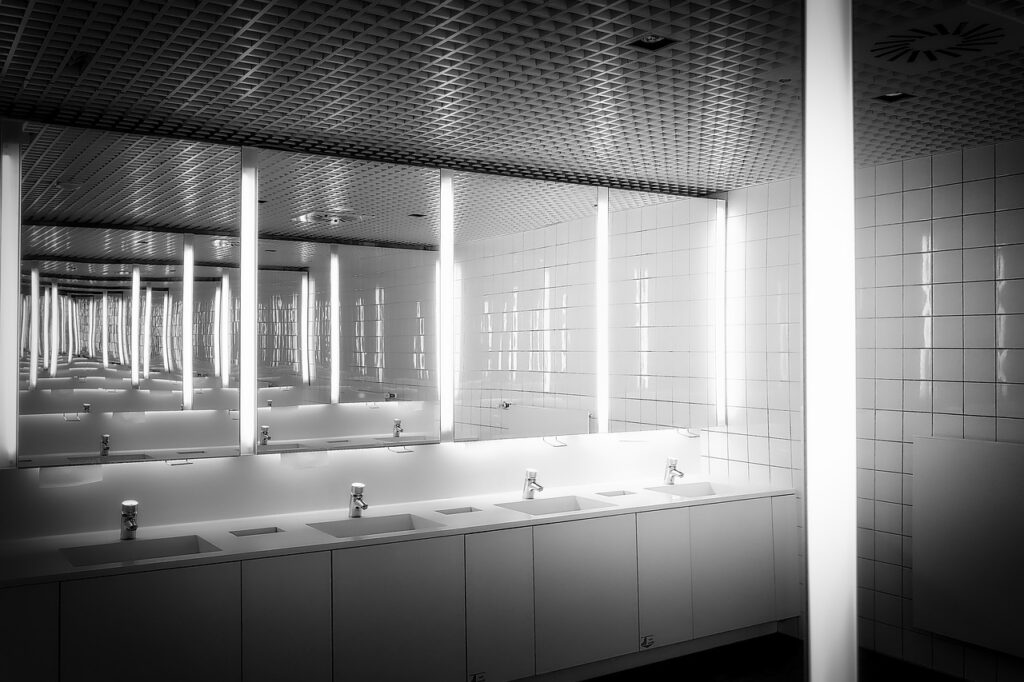 Washroom Mirror Public Toilets  - fietzfotos / Pixabay