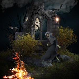 Witch Fire Night Moon Bat  - Marijakes / Pixabay
