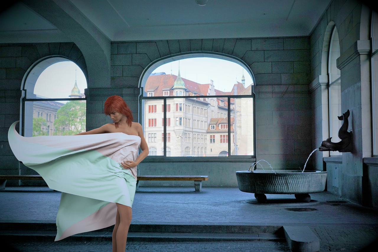 Woman Bath House Fountain Model  - flutie8211 / Pixabay