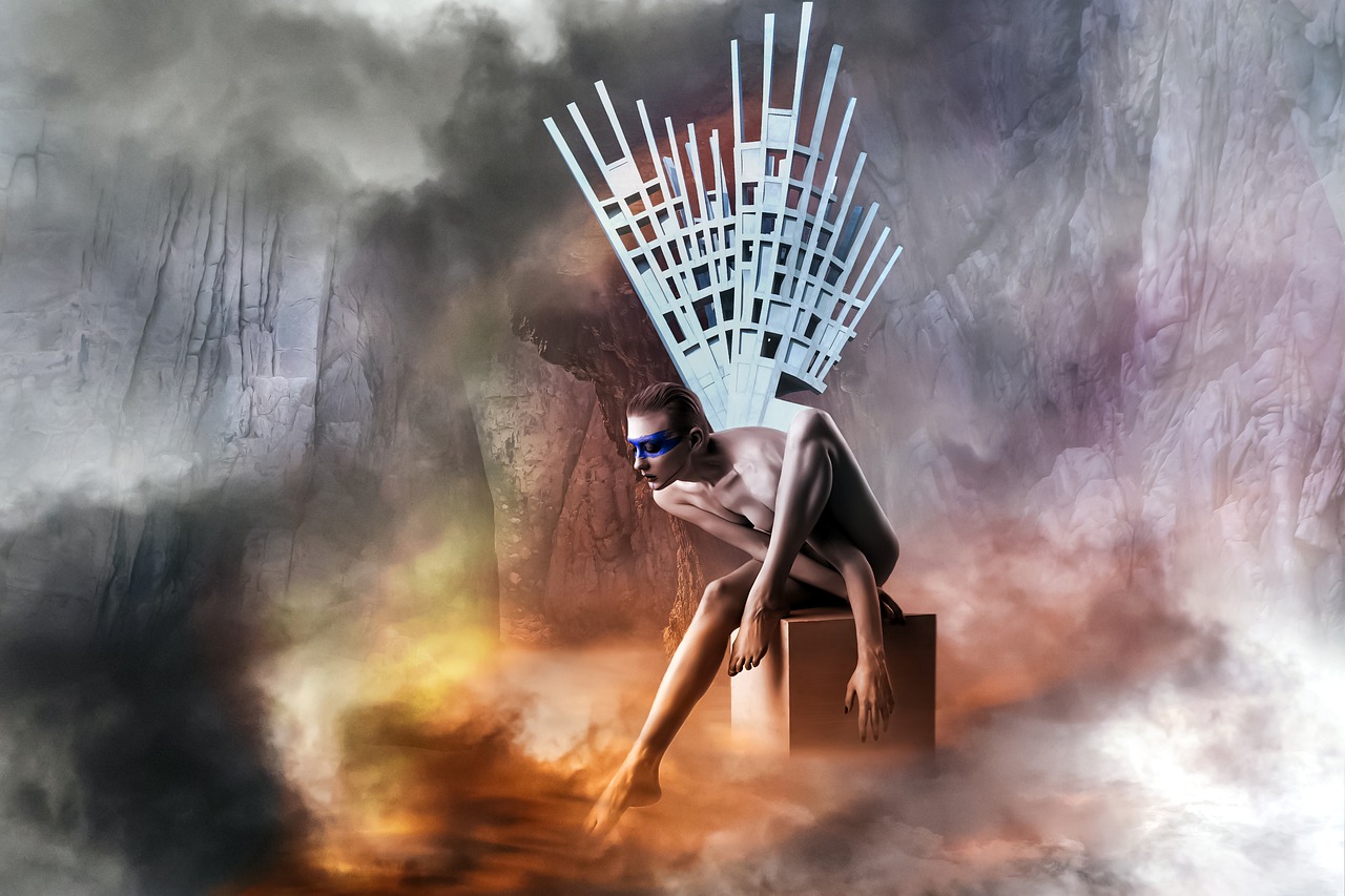 Woman Fantasy Fire Flame Wings - mollyroselee / Pixabay