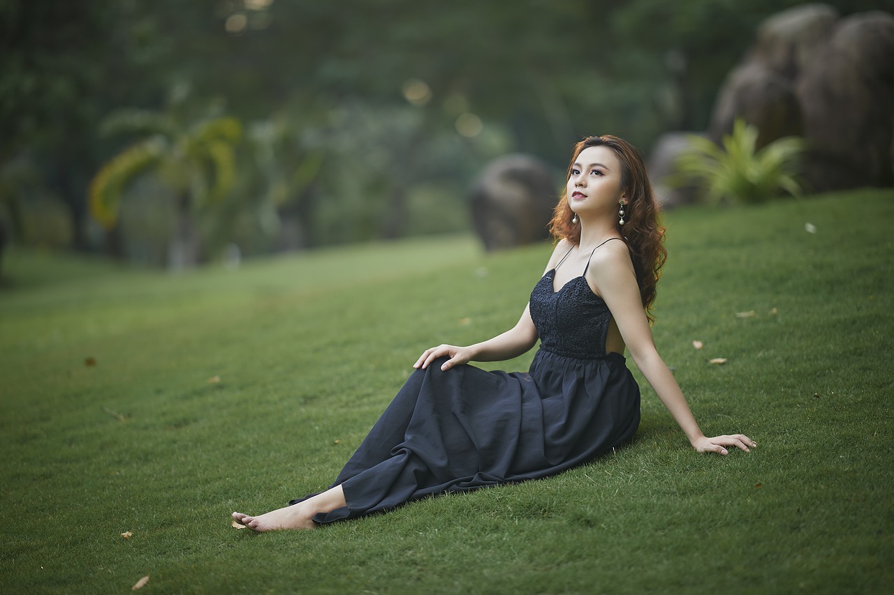 Woman Field Sunset Black Dress - TieuBaoTruong / Pixabay