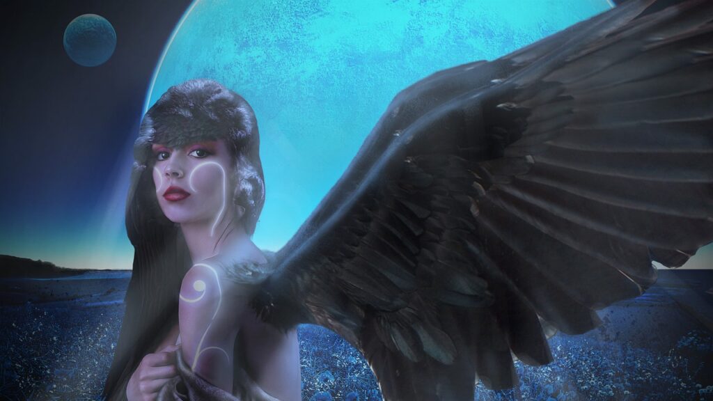Woman Wings Crow Moon Supernatural  - alvaro16589 / Pixabay