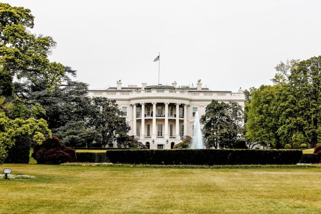 architectural photography of white house