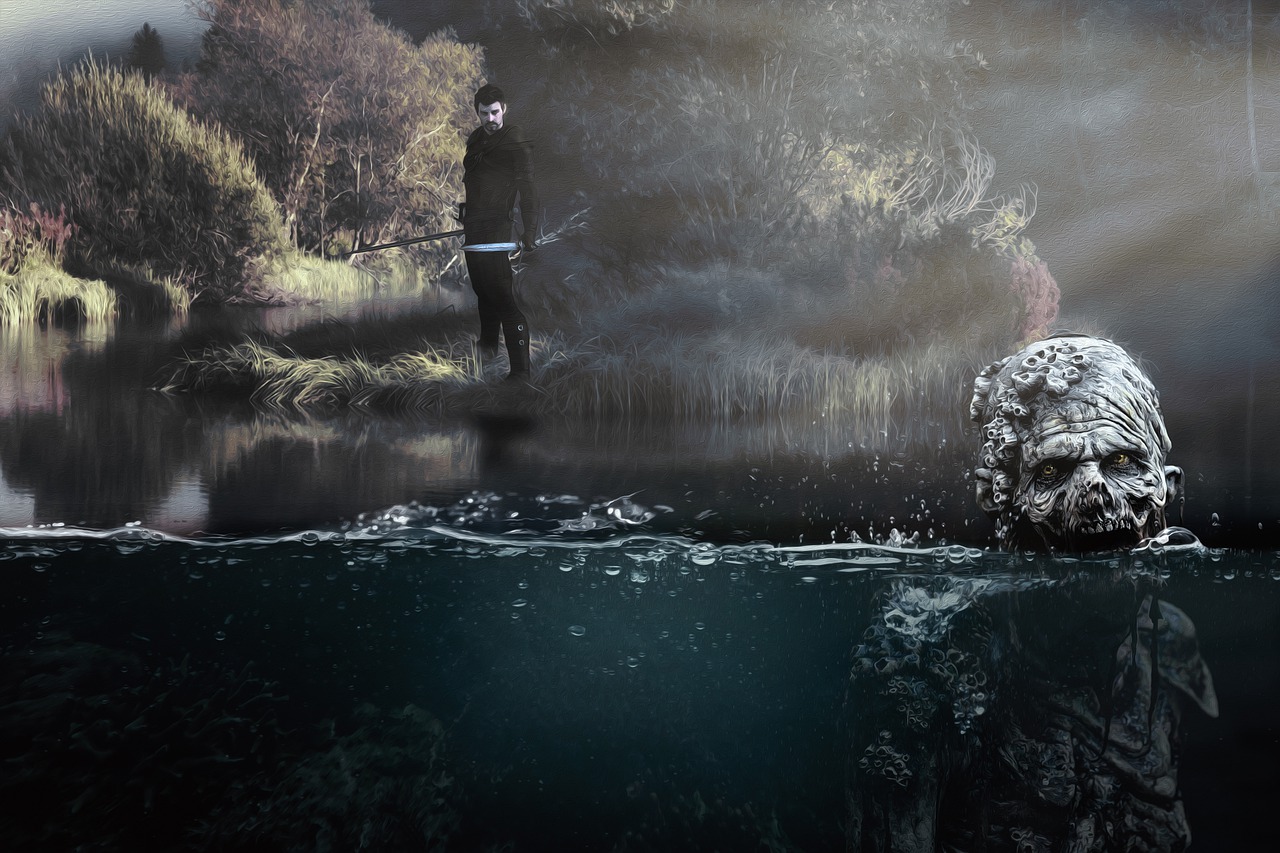 Zombie Warrior Lake Monster Water  - pixundfertig / Pixabay